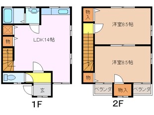 アンセーヌメゾンヤマキ Bの物件間取画像